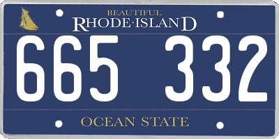 RI license plate 665332