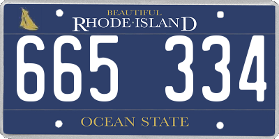 RI license plate 665334
