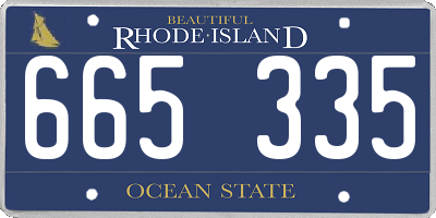 RI license plate 665335