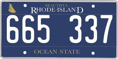 RI license plate 665337