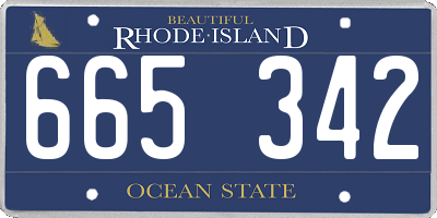 RI license plate 665342