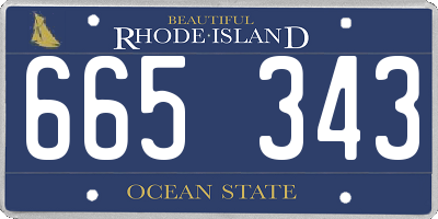 RI license plate 665343