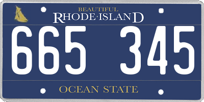 RI license plate 665345