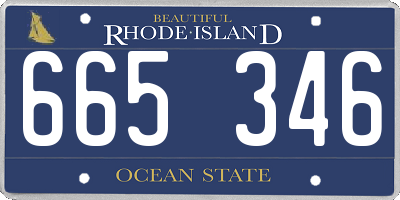 RI license plate 665346