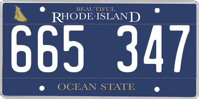 RI license plate 665347