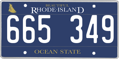 RI license plate 665349