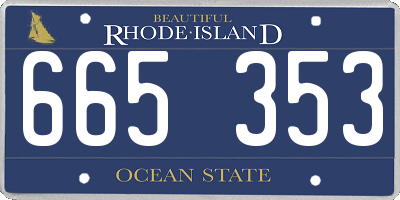 RI license plate 665353