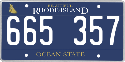 RI license plate 665357
