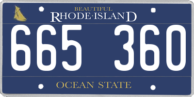 RI license plate 665360