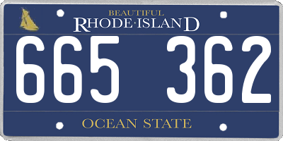 RI license plate 665362