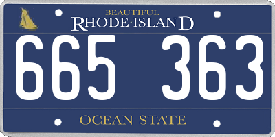 RI license plate 665363