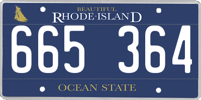 RI license plate 665364