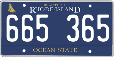 RI license plate 665365