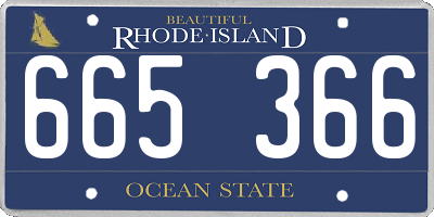 RI license plate 665366