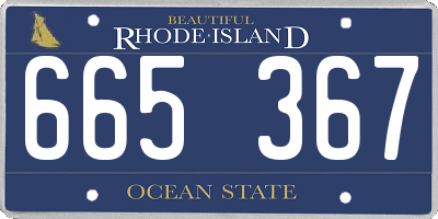 RI license plate 665367