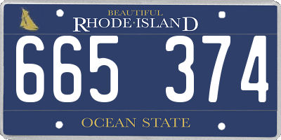 RI license plate 665374