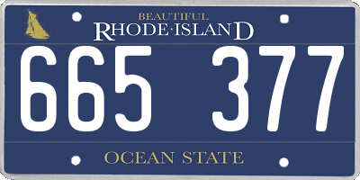 RI license plate 665377