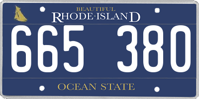 RI license plate 665380