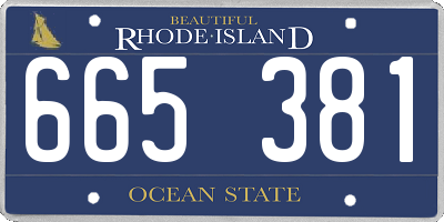 RI license plate 665381
