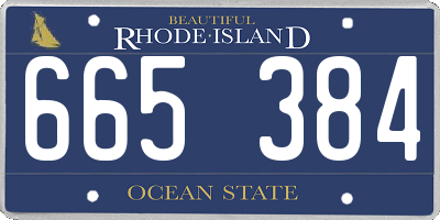 RI license plate 665384
