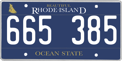 RI license plate 665385