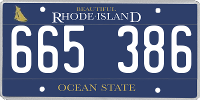 RI license plate 665386