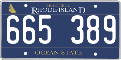 RI license plate 665389