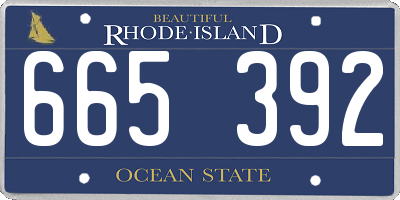 RI license plate 665392