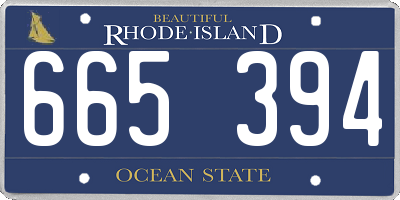 RI license plate 665394