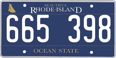 RI license plate 665398