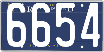 RI license plate 6654