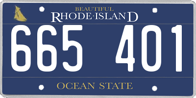 RI license plate 665401