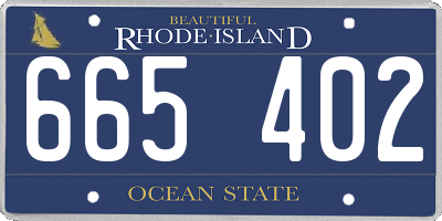 RI license plate 665402