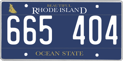 RI license plate 665404