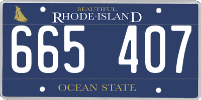 RI license plate 665407