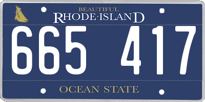 RI license plate 665417