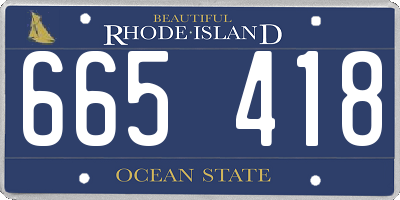 RI license plate 665418