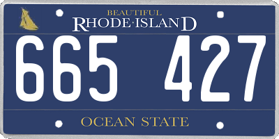 RI license plate 665427