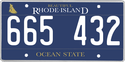 RI license plate 665432