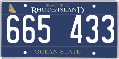 RI license plate 665433