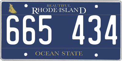RI license plate 665434