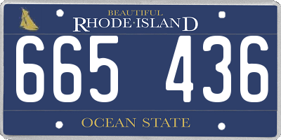 RI license plate 665436