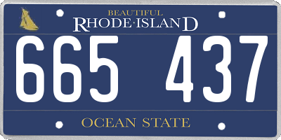 RI license plate 665437