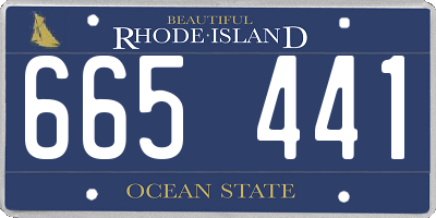 RI license plate 665441