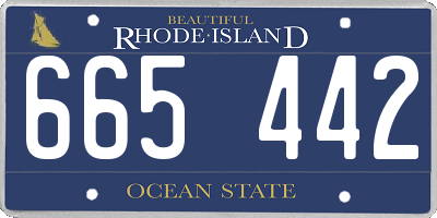 RI license plate 665442