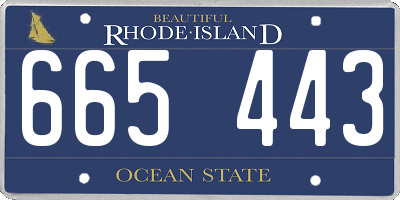 RI license plate 665443