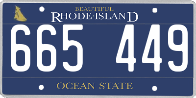 RI license plate 665449