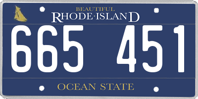RI license plate 665451