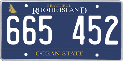 RI license plate 665452