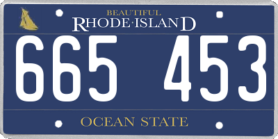 RI license plate 665453